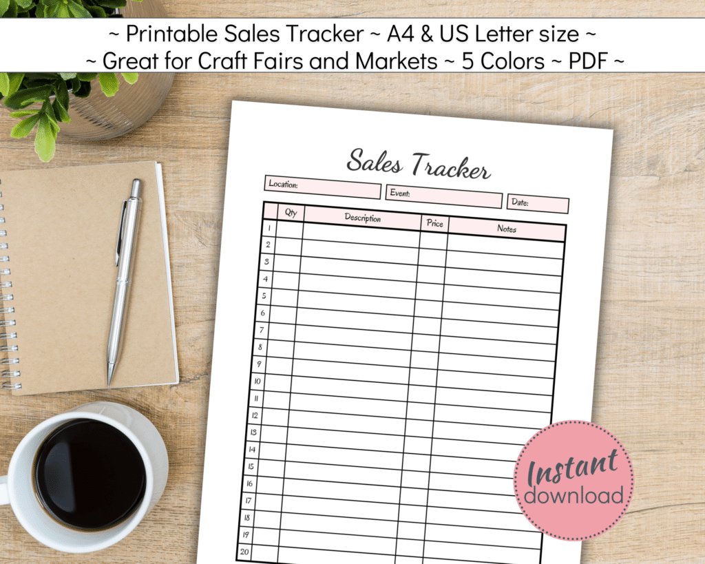 Printable Sales Log for Small Business