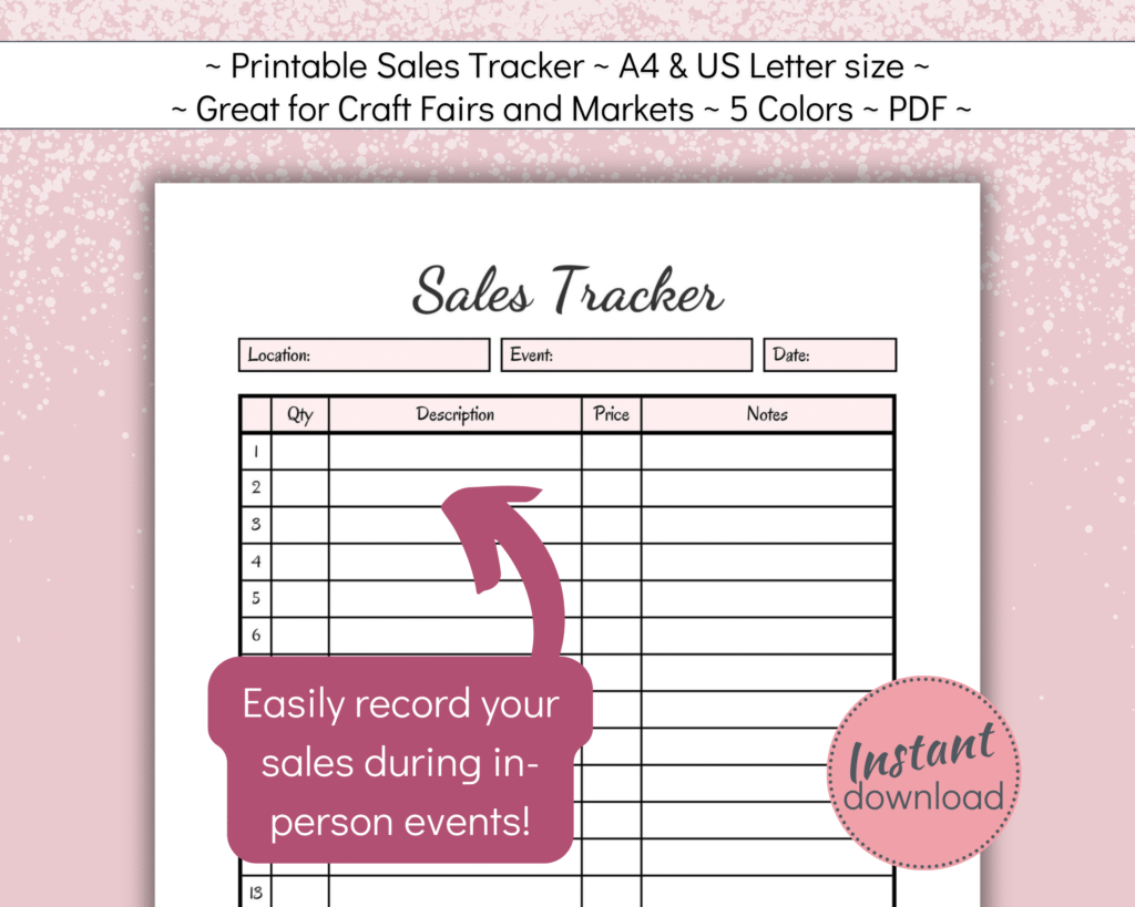 Printable Sales Tracker for Small Business
