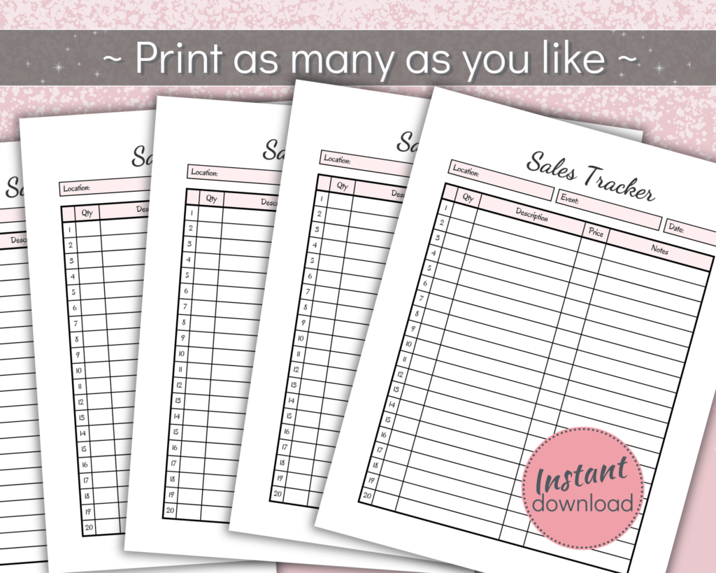 Sales Tracker Printable