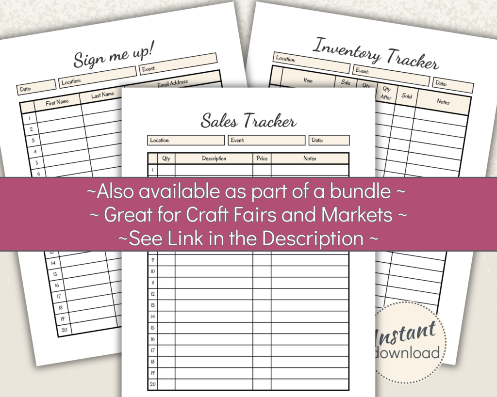 Craft Fair Bundle for small handmade business