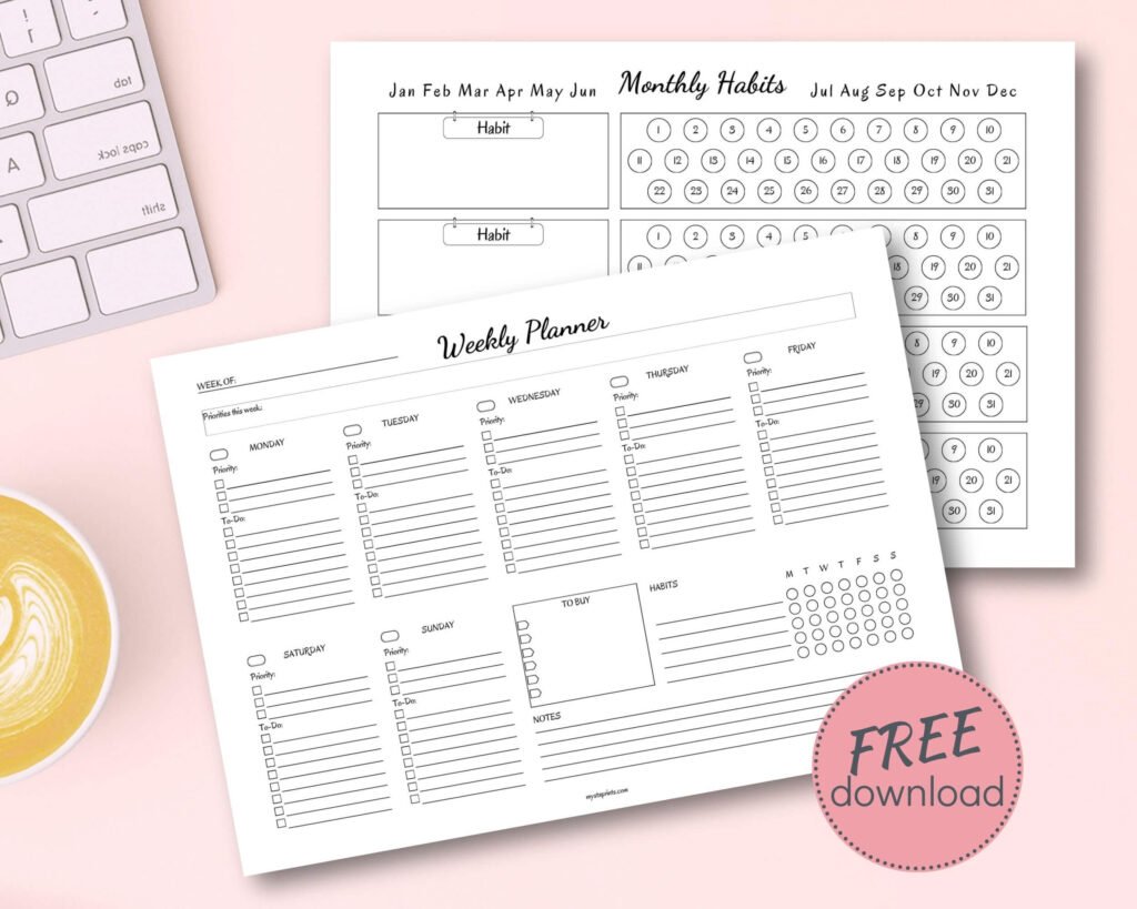 free planner and habit tracker gift from mystaprints