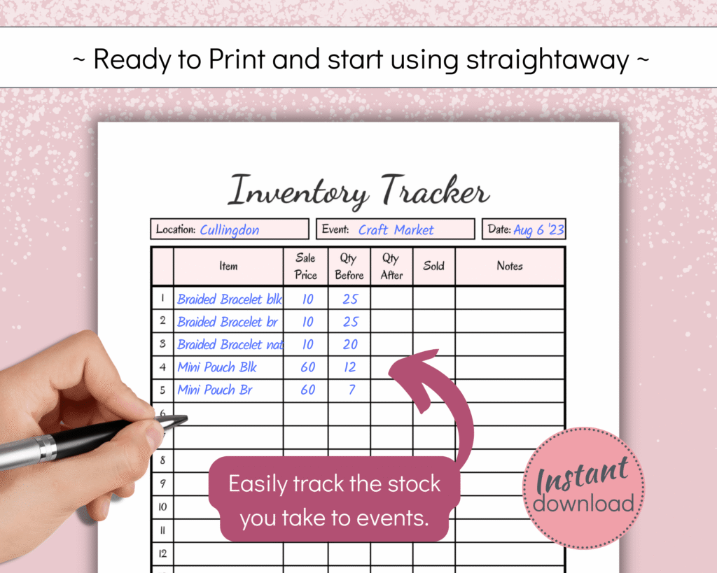 Craft Fair Bundle incl inventory tracker for markets and in-person events
