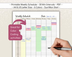 Printable weekly to do list for work or family